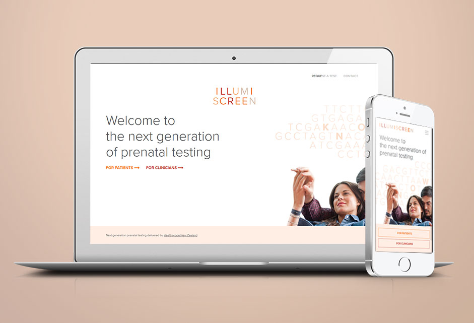 Responsive versions of website designed for Illumiscreen
